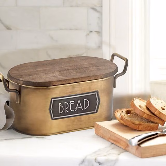 The Mia UK Gold Metal Bread Bin