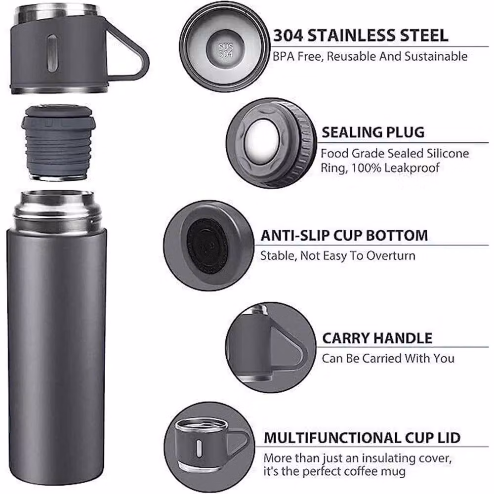 Nordara Grey Stainless Steel Vacuum Insulated Thermo Jug – 4