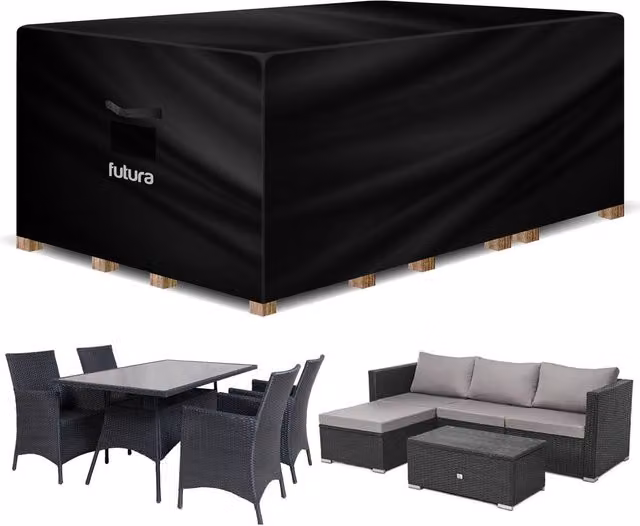 Futura Waterproof Black Polyester Corner Sofa Garden Furniture Cover W/D/H: 213 x 132 x 72 cm – 1