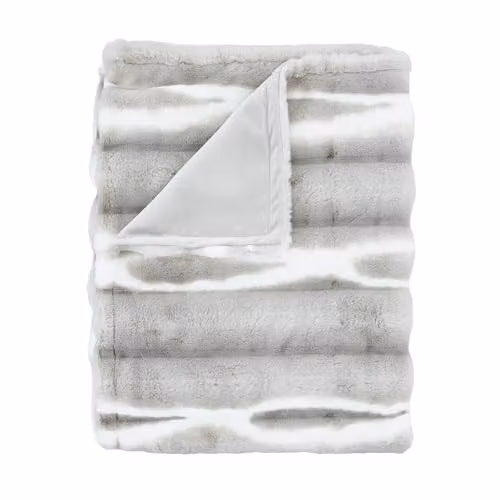 Catherine Lansfield Flint Cosy Faux Fur Throw in Silver Grey, W/D/H: 130 x 170 cm – 2