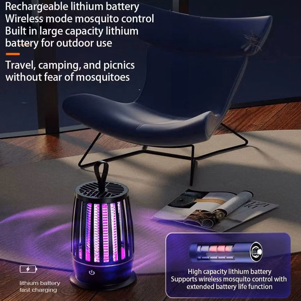 VOGREX Rechargeable Electric Mosquito Killer Lamp and Insect Trap in Black – 4