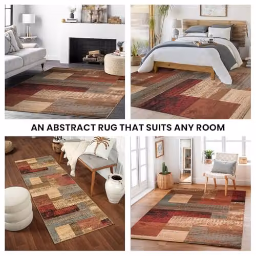 Livabliss Licourt Abstract Modern Runner Rug, Multicolour (Brown, Red, Grey), W/D/H: 60 x 225 cm – 4