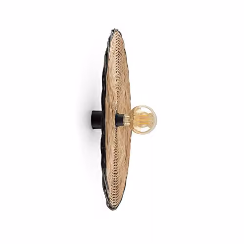 Netlighting Costas 600 Black Rattan Wall and Ceiling Lamp