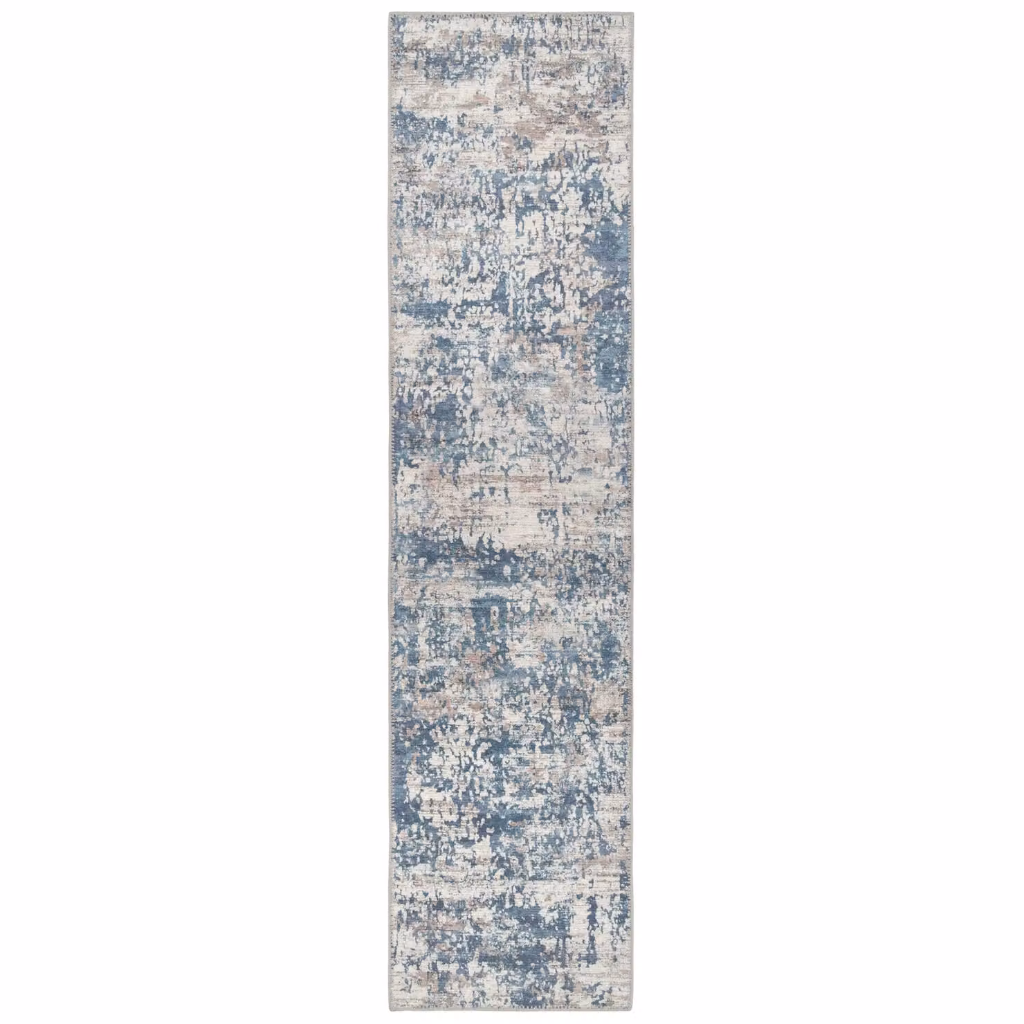 Kukoon Abstract Distressed Vintage Low Pile Rug in Blue and Grey, Non-Slip and Washable, W/D/H: 120 x 170 cm – 4