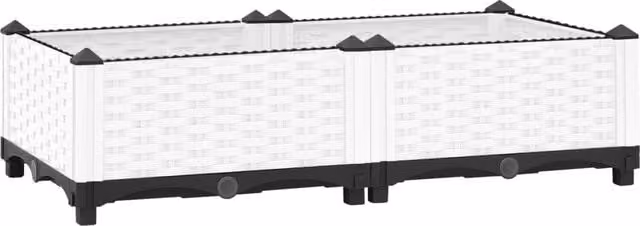 Berkfield Home White Polypropylene Raised Bed W: 80 cm, D: 40 cm, H: 23 cm