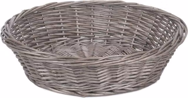 Red Hamper Round Wicker Packing Tray in Brown and Red – 1