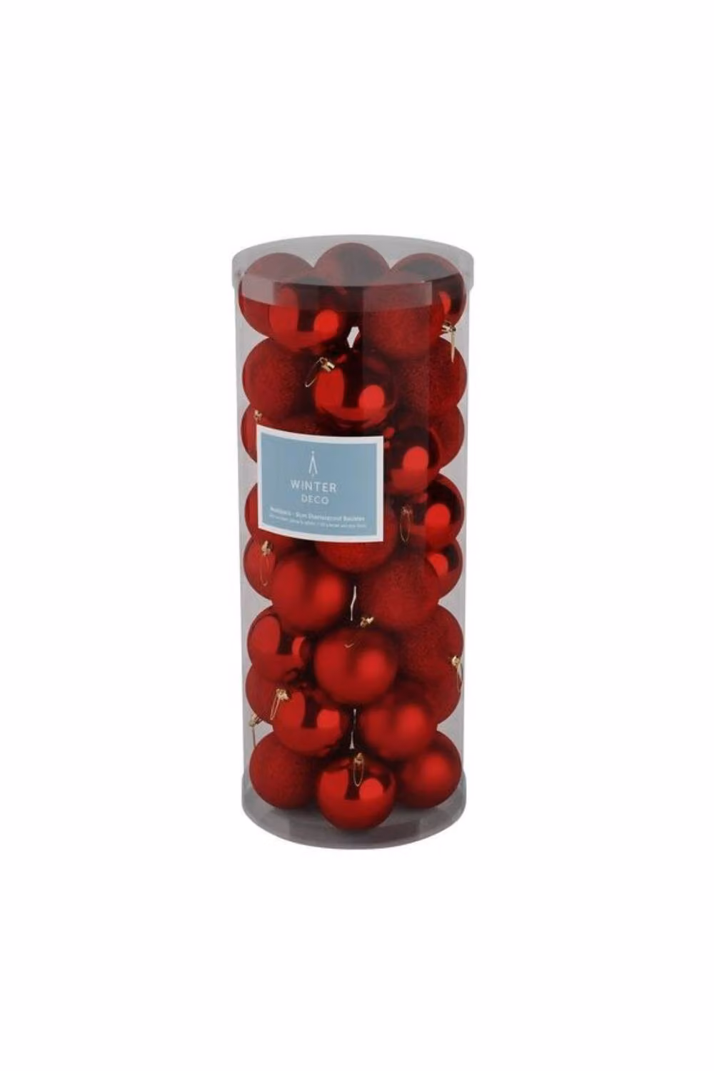 KDMD 48 Red Round Plastic Christmas Bauble Ornaments, Diameter: 8 cm – 2