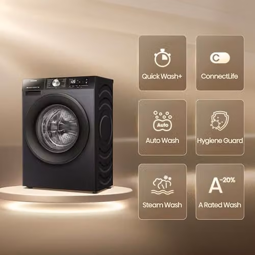 Hisense 3S Series WF3S1243BB3 Front Loader Washing Machine, 12kg Capacity, 1400 rpm, WiFi Connected with App Control and Steam Programs, Black, A Rated – 2
