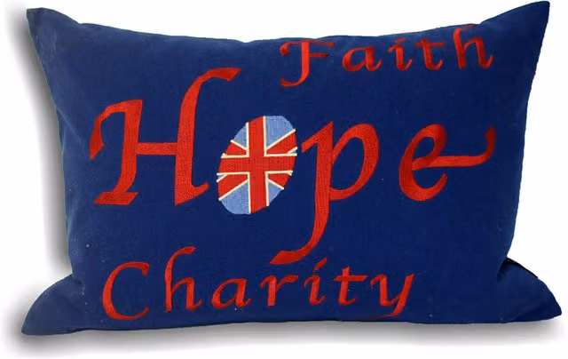 Make It A Home Faith Cushion in Navy Blue