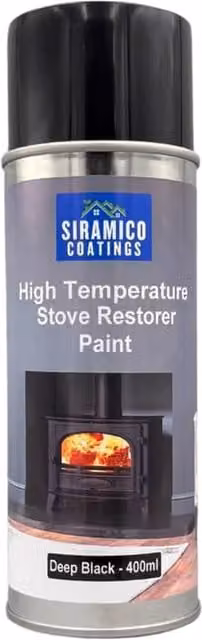 Siramico Coatings BBQ and Stove Spray Paint, Opaque Black Metal Finish, 400 ml
