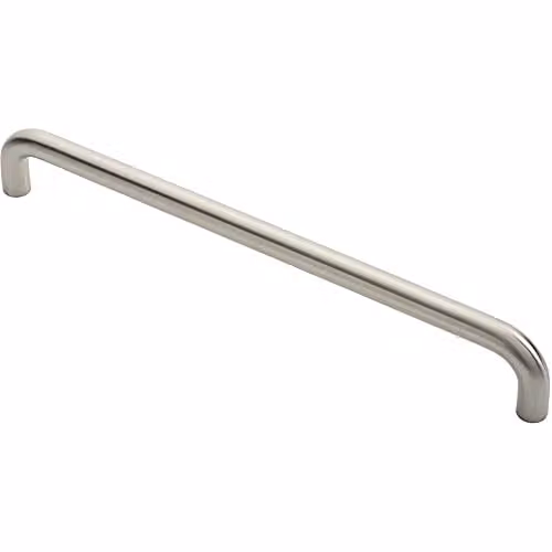 Loops Round D Bar Pull Handle in Brushed Silver Stainless Steel, 450mm Fixing Centres