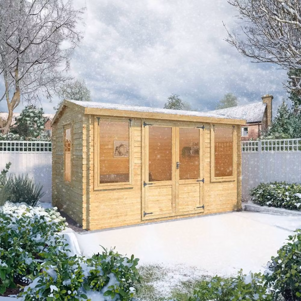 Waltons 19mm Reverse Apex Log Cabin in Brown, W402.8 x D313.3 x H259.5 cm – 5