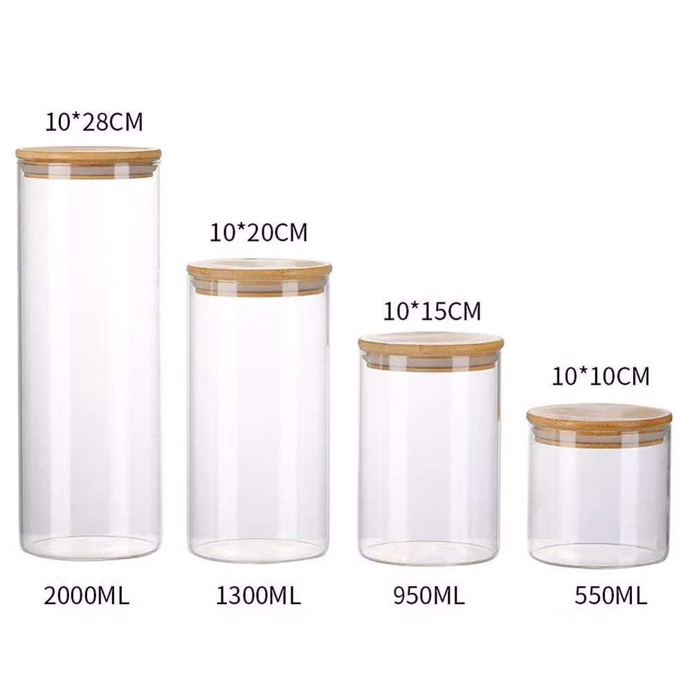 PAWNORA Set of 10 Airtight and Leakproof Clear Glass Food Storage Jars with Bamboo Lids – 2