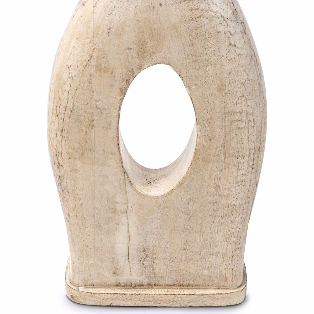 Elm Home And Garden Modern Wood Table Lamp with Fabric Cone Shade in White Wash – 2