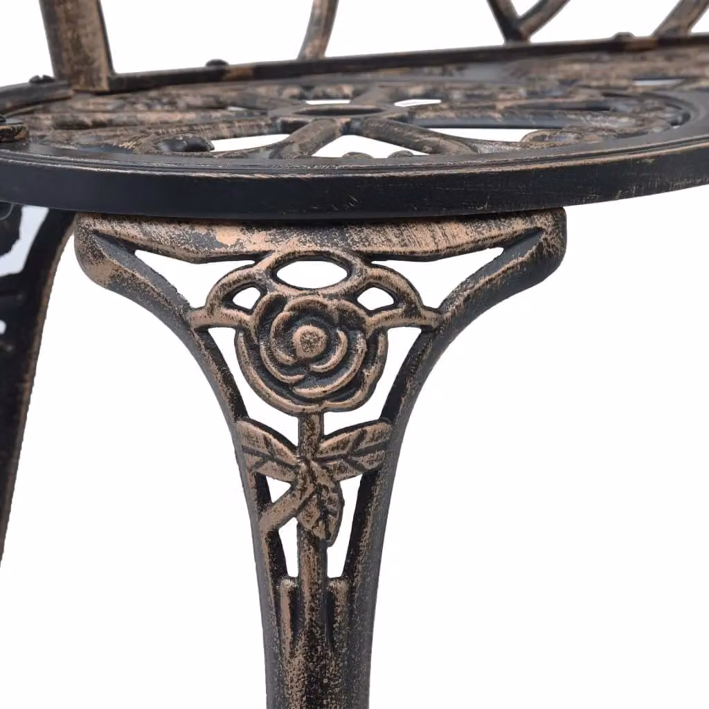 Berkfield Home Bistro Bench in Bronze Cast Aluminium, Brown, Width: 100 cm – 2