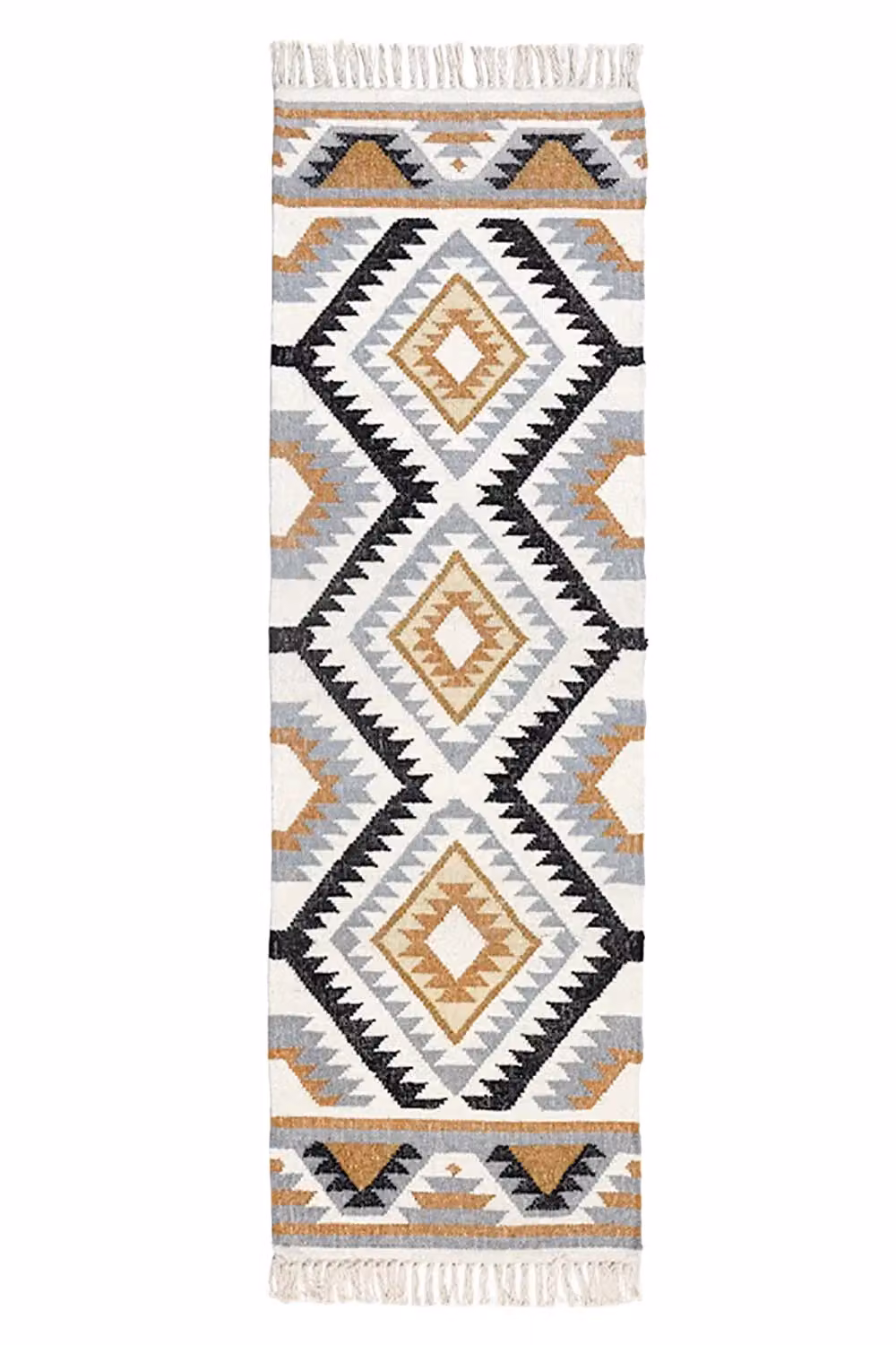 Homescapes Agra Handwoven Pattern Kilim Wool Hall Runner, Multicolour, W: 66 cm, L: 200 cm – 2