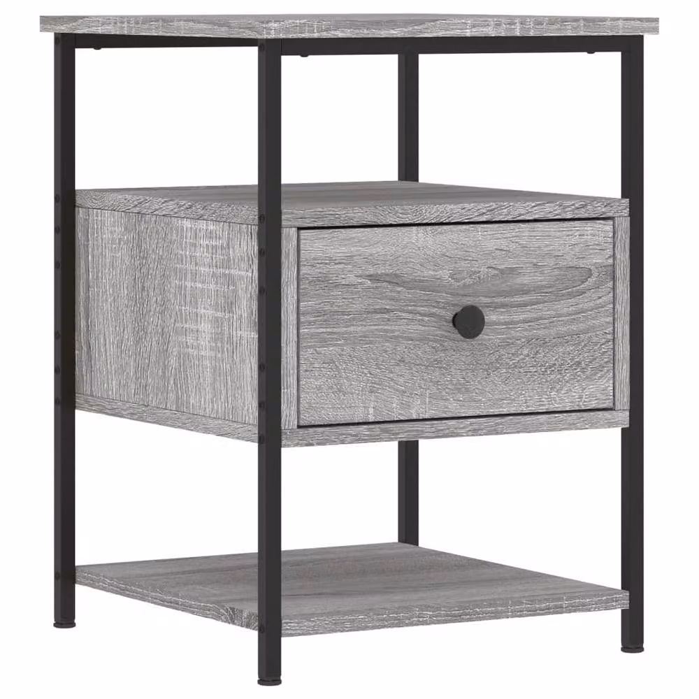 Berkfield Home Durable Bedside Cabinet in Grey Sonoma, W/D/H: 40 x 42 x 56 cm – 3