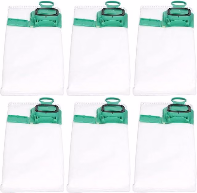 KORVIXA 6x White Microfibre Cloth Hoover Bags, 100 cm