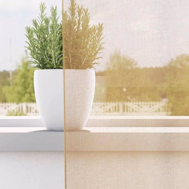 Berkfield Home Sand Voile Eyelet Curtains, 2 Pack, W: 140 cm, H: 300 cm
