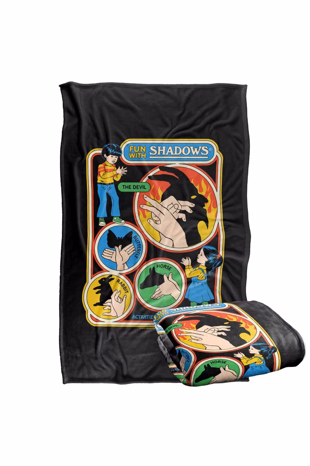 Steven Rhodes Fun With Shadows Multicolour Silky Touch Super Soft Fleece Throw Blanket W/D/H: 91 x 147 cm – 2