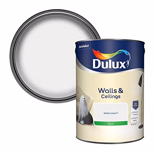 Dulux White Water Based Satin Gloss Dispersion Paint, 5 l