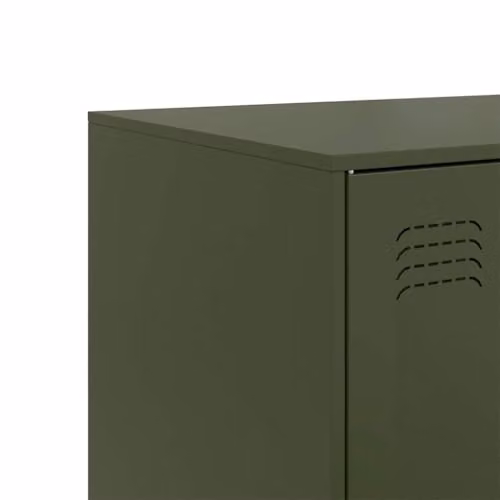 vidaXL Modern Metal Sideboard in Matt Green, W/D/H: 99 x 39 x 73 cm – 4