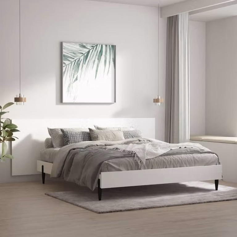 Berkfield Home White Engineered Wood Wall Headboard W: 240 cm, D: 1.5 cm, H: 80 cm