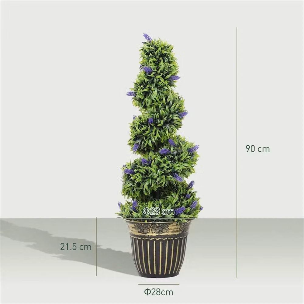 Nordara Set of 2 Decorative Artificial Lavender Plants with Pots, Height: 90 cm – 2