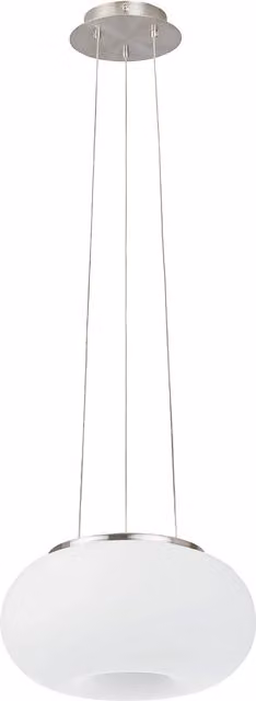 Loops Pendant Light in Satin Nickel and White Opal Glass