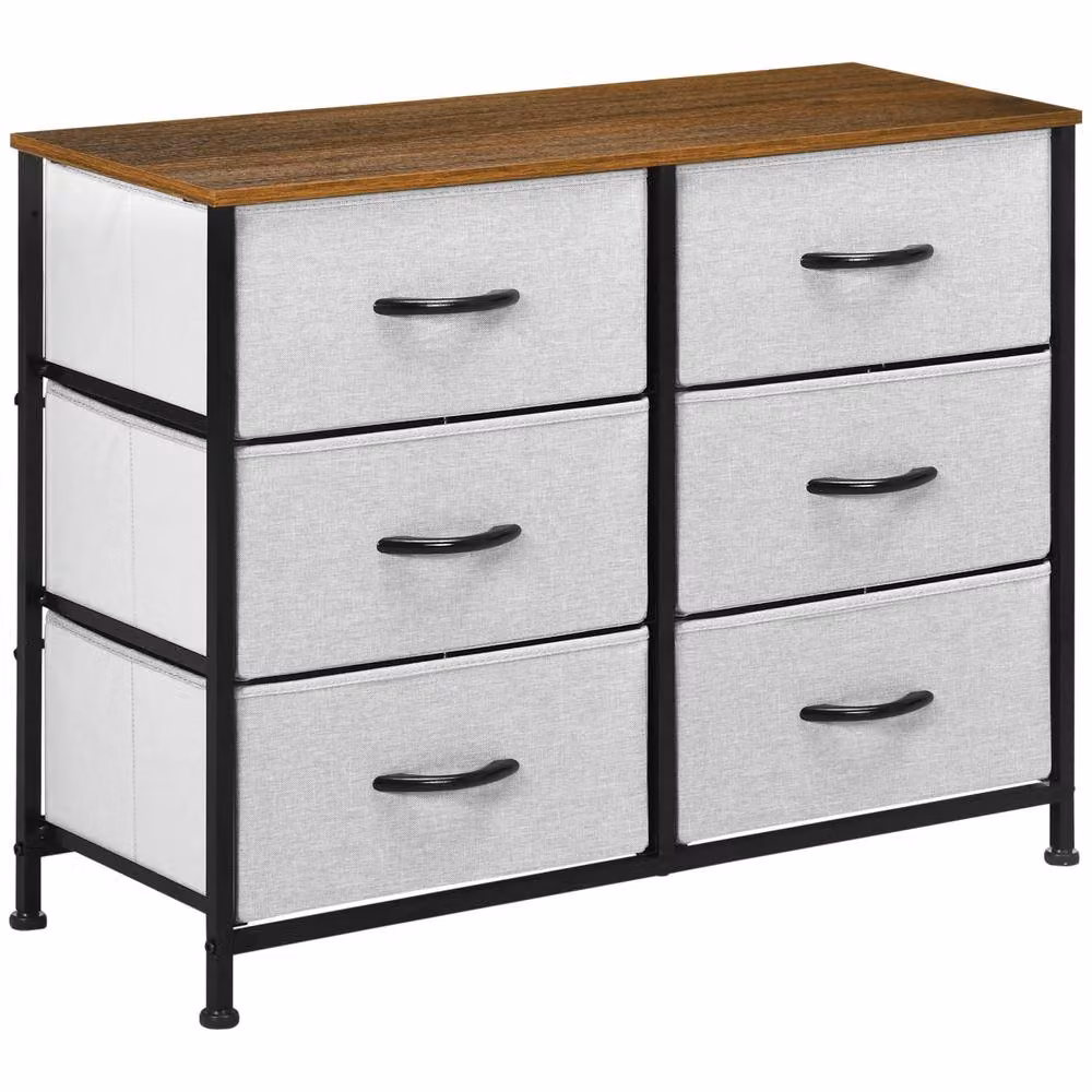 ERGOVEXA Industrial Fabric Chest of Drawers with 6 Drawers, Grey, W/D/H: 62.5 x 30.0 x 80.0 cm – 3