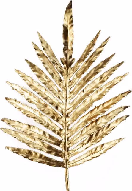 Gold Palm Leaf Metal Floral Decor, Height: 95 cm