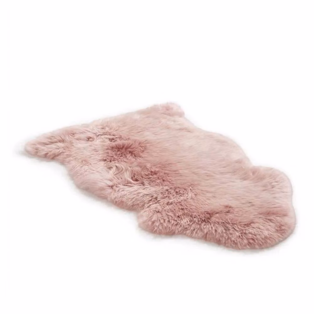 Infinity Leather Pink Natural Sheepskin and Wool Single Rug, W: 90 cm, D: 60 cm – 2
