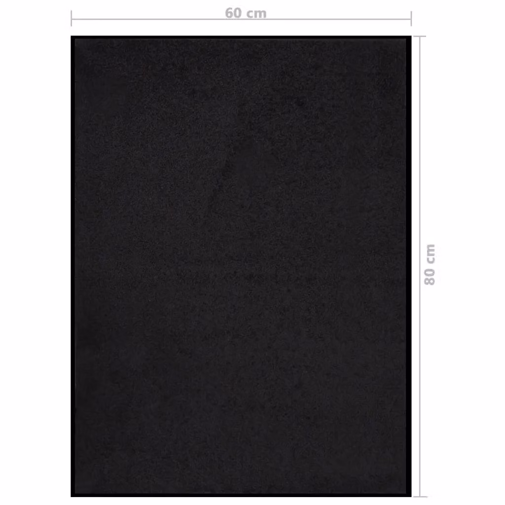 Berkfield Home Black Non-Slip Brushing Doormat, W: 60 cm, D: 80 cm – 4