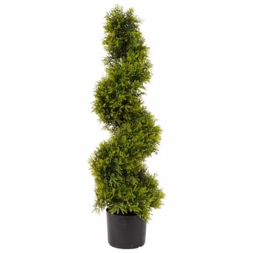 Best Artificial Green Cedar Conifer Spiral Topiary Tree, Height: 90 cm