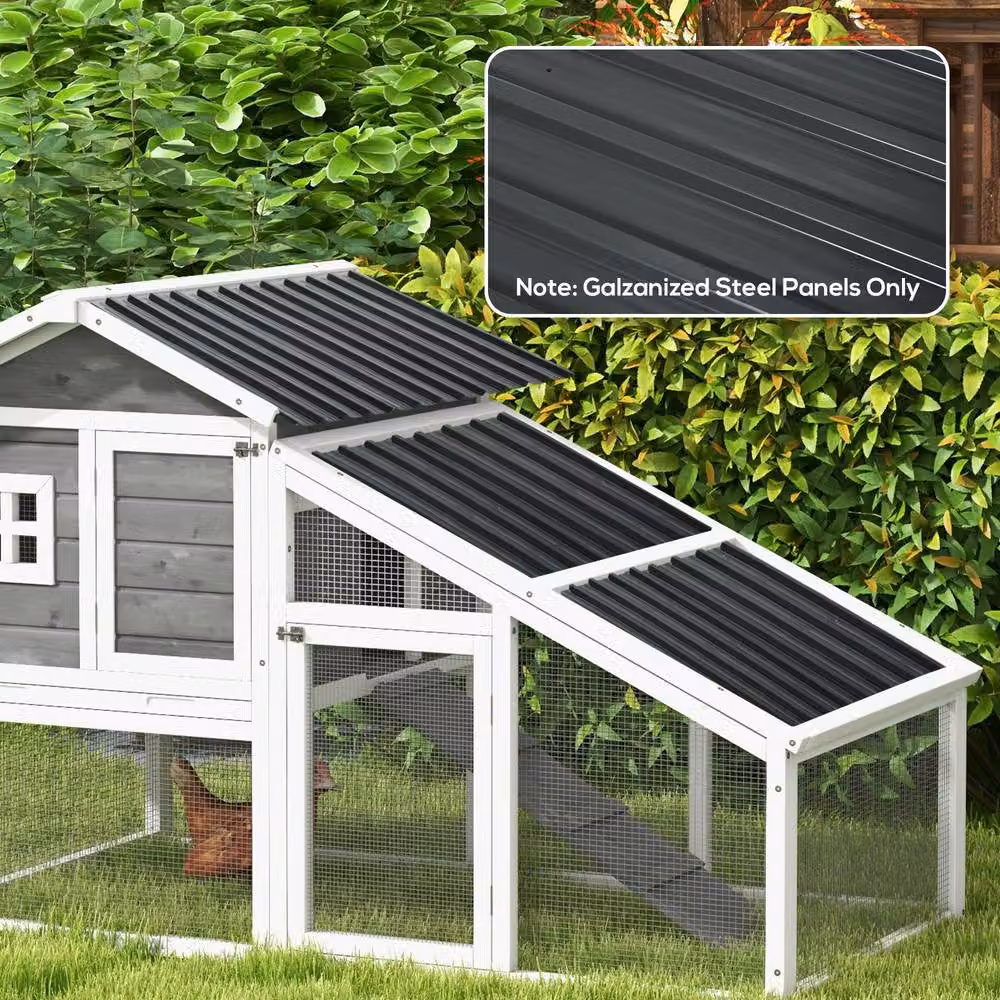 STILVORA Set of 12 Galvanised Steel Roof Sheets in Dark Grey – 3