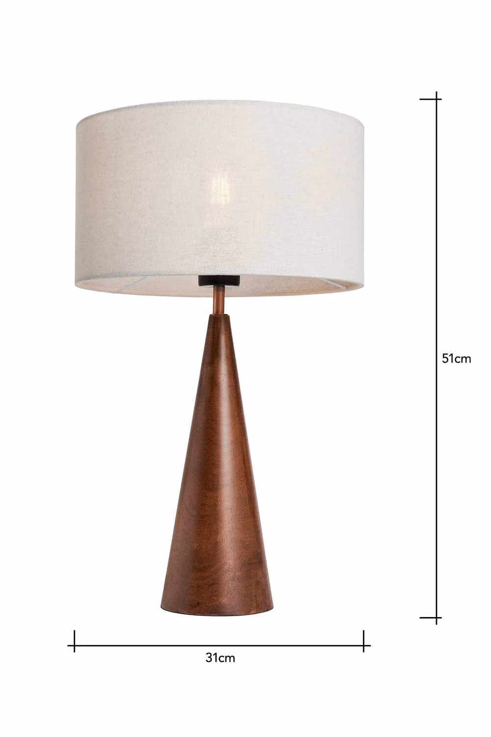 BHS Lighting Clyde Modern Wooden Table Lamp in Brown – 3