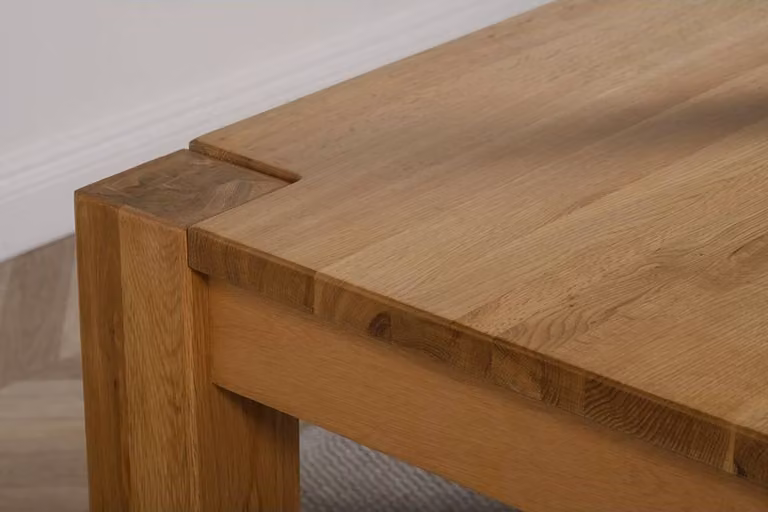 Thats Furniture Kuba Chunky Oak Dining Table and 6 Berkeley Chairs in Brown, W: 180 cm, D: 90 cm
