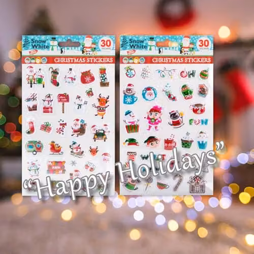 VFM e-Store Christmas Themed Adhesive Stickers in Multicolour, W/D/H: 24.9 x 14.6 x 0.1 cm – 4