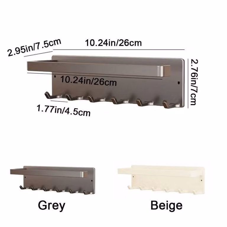 Kelvenix Beige and Grey Wall Mounted Magnetic Paper Towel Holder in Steel and Metal