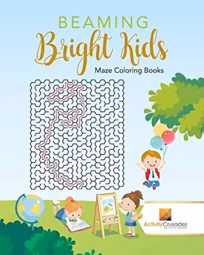 Activity Crusades Maze Coloring Books for Children, Multicolour, 25.4 cm