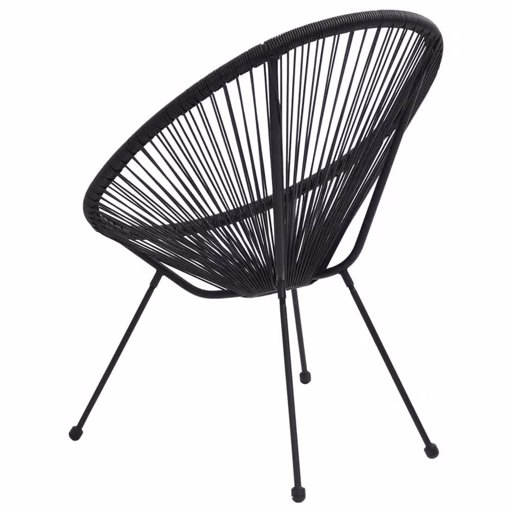 Berkfield Home Set of 2 Black Rattan Garden Moon Chairs – 2