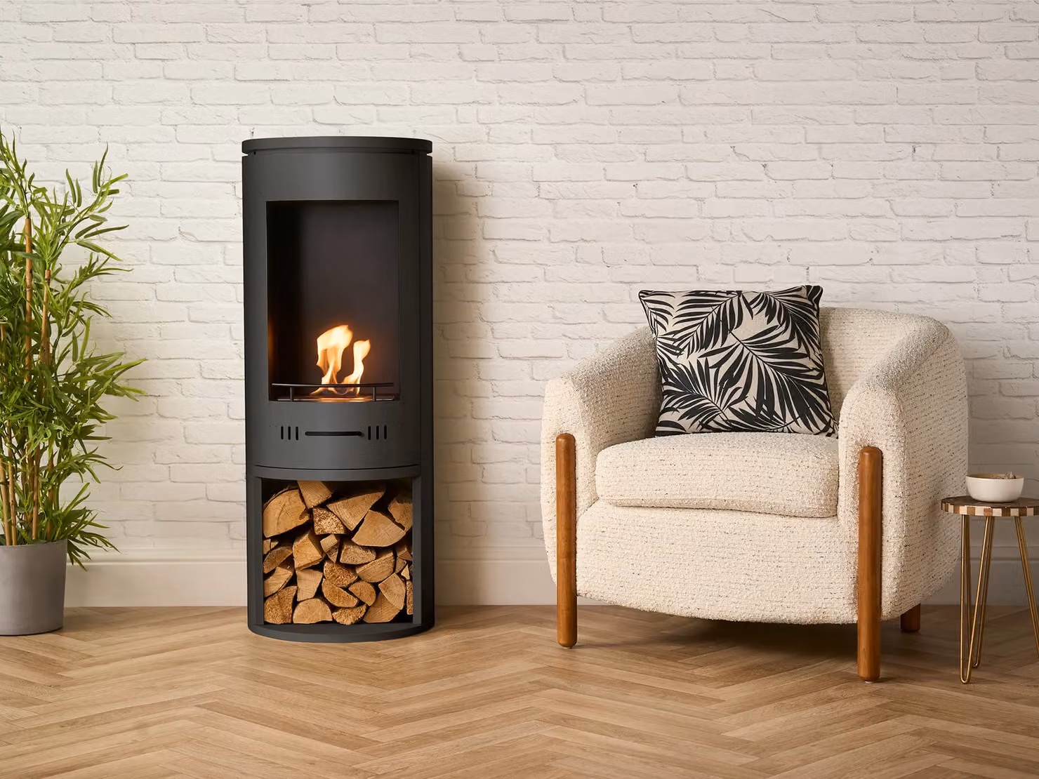 Sureflame Barilo Bio Ethanol Stove in Black Steel, W/D/H: 115.5 x 45.0 x 45.0 cm – 2