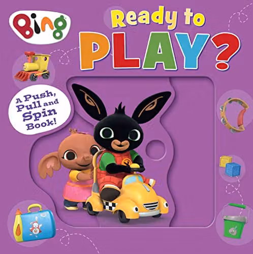 HarperCollins Children's Books Bing Ready to Play Interactive Push, Pull and Spin Board Book, Multicolour