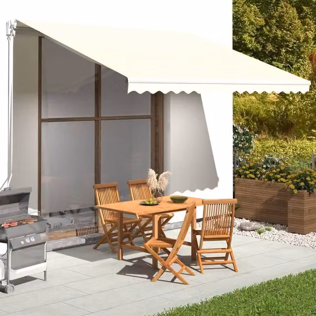 Berkfield Home Replacement Awning Fabric in Beige Polyester, W: 400 cm, D: 345 cm – 1