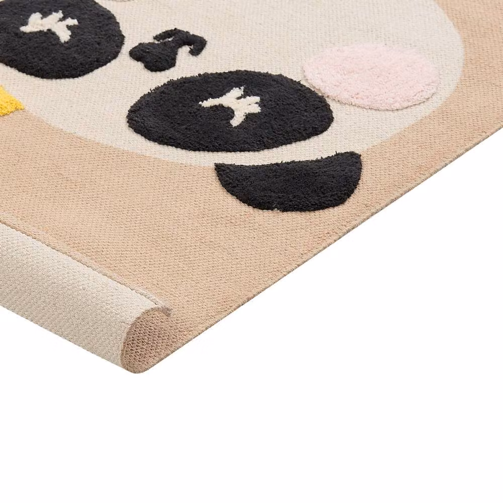 Wyld and Coco Panda Kids Area Rug in Beige, W/L: 80 x 150 cm – 2