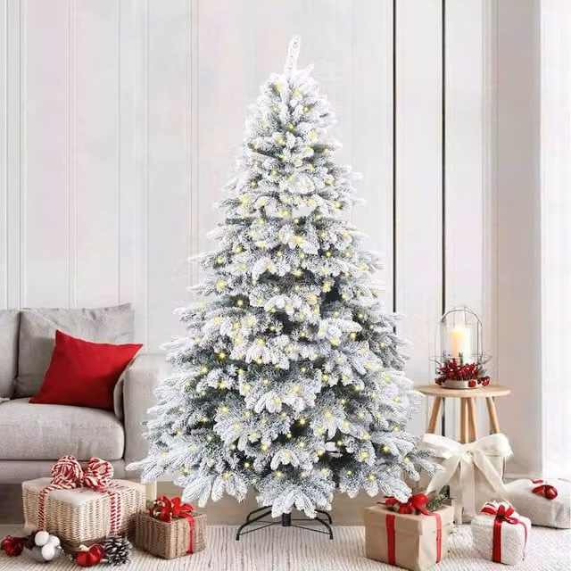 Berkfield Home Artificial Green Christmas Tree with 300 Warm White LEDs, Height: 210 cm – 1