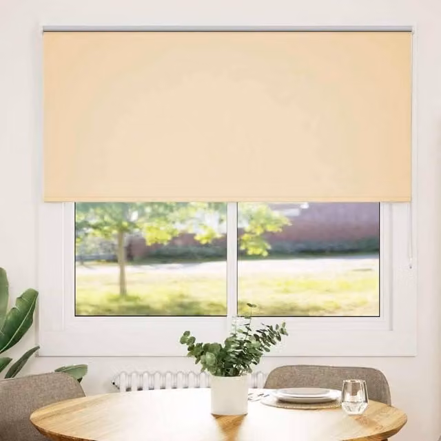Berkfield Home Blackout Roller Blind in Beige Polyester, W: 150 cm, H: 130 cm