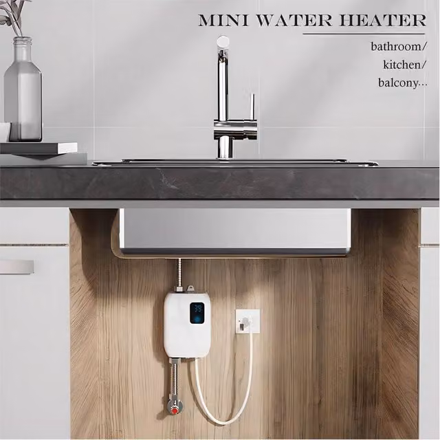 Nordara 3KW Instant Electric Tankless Hot Water Heater in White
