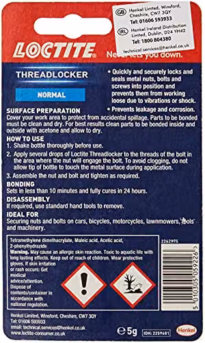 Loctite Red Threadlocker Adhesive, 2 x 5g – 2