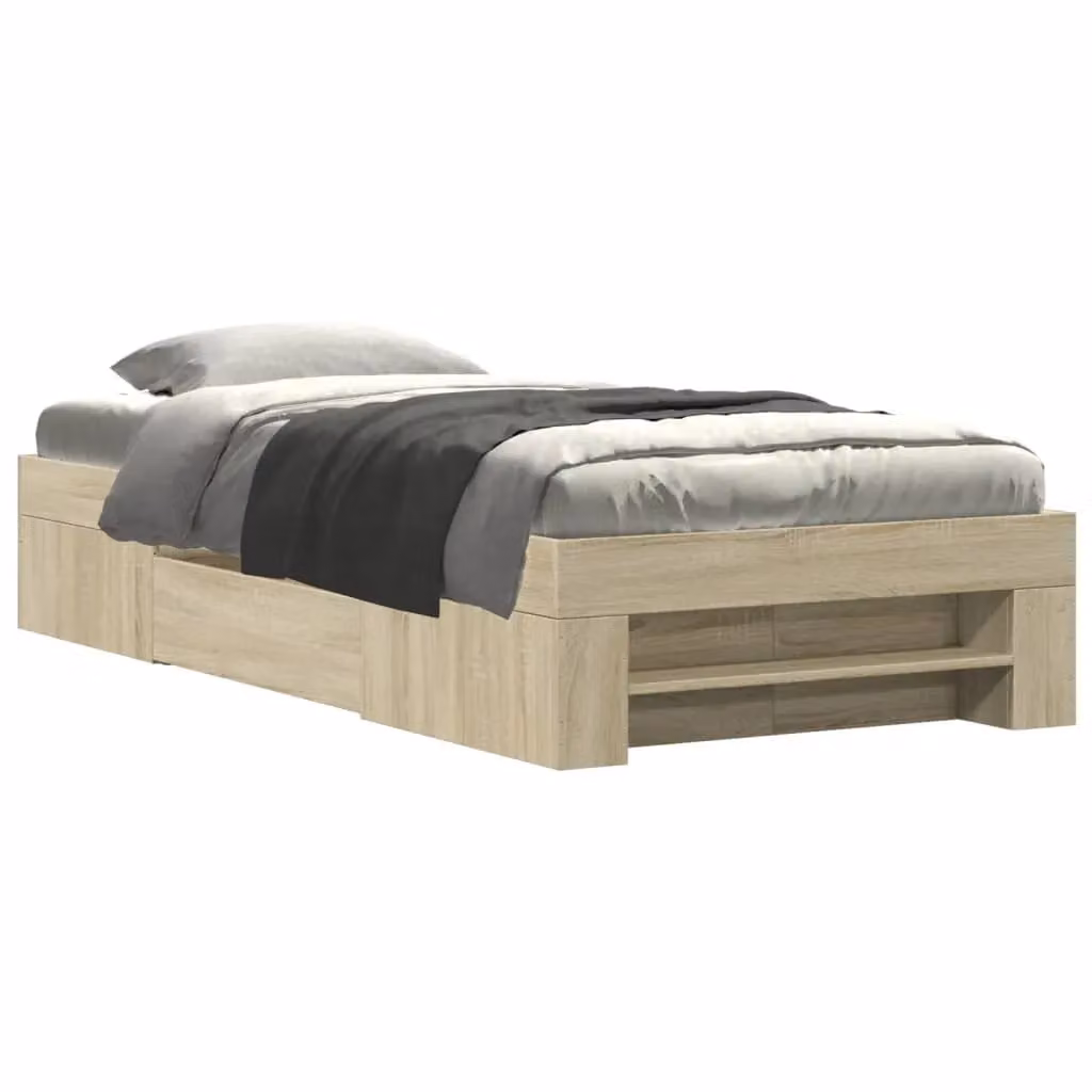 Berkfield Home Sonoma Oak Bed Frame with Drawers, Brown, W: 100 cm, D: 200 cm – 2